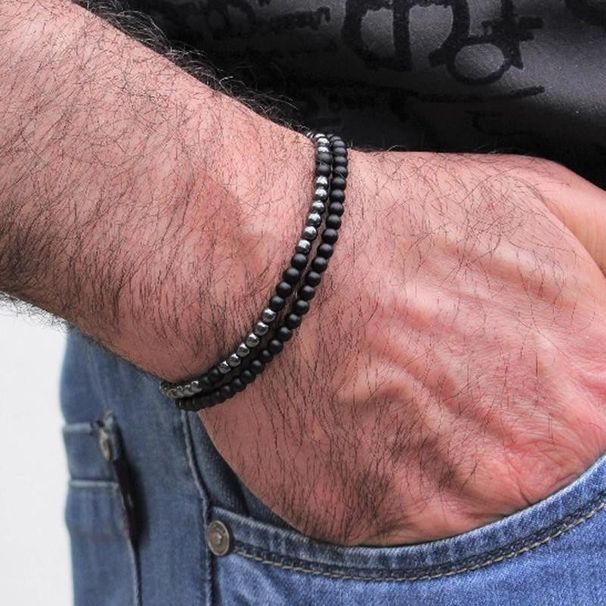 Punk Dark Stacking Bracelet Combination Black Gallstone Evil Eye Bracelet Trend Retro Neutral Zircon Crown Bracelet_ipsvogv.com