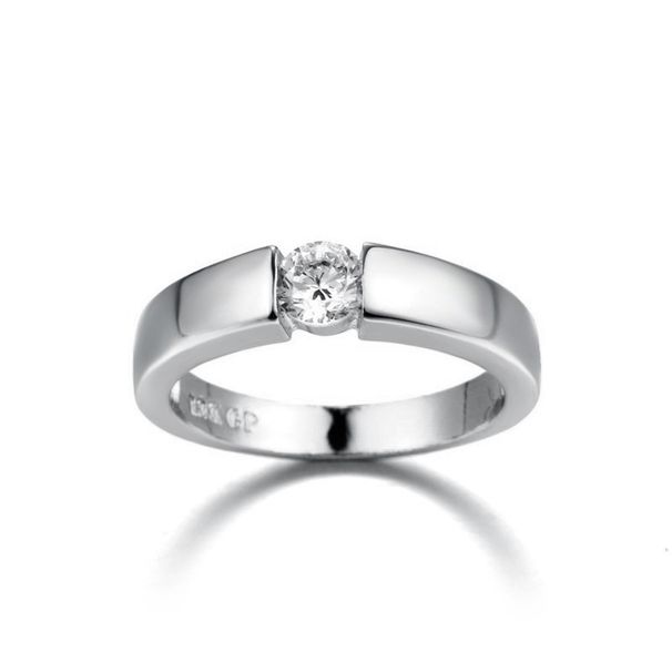 Simple single diamond wedding rings, couple rings, men's rings, rose gold plated rings_ipsvogv.com