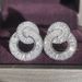 Zircon micro setting geometric Double Round Earrings temperament simple super flash Earrings Fashion Circle Earrings women e5609_ipsvogv.com