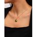 Ins Emerald Pendant Earrings Same Style High-end Brass Gold-plated Necklace For Women Summer_ipsvogv.com