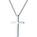 Wen Zhu S Pure Cross Necklace Plain Silver Women's Pendant Fashionable Temperament Simple Short Collarbone Chain_ipsvogv.com