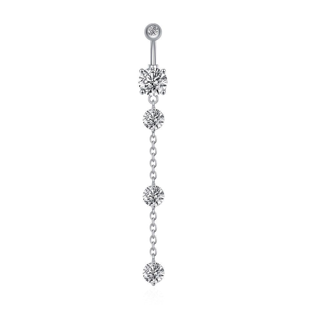 Women's Jewelry Zircon Tassel Belly Button Ring Belly Button Nail Piercing Jewelry_ipsvogv.com