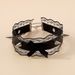 N10283 Exaggerated Punk Sexy Neckchain Rivet Lace Bow PU Collar Short Nightclub Necklace_ipsvogv.com