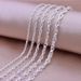 Sterling silver twisted silk square water chain S990 full silver necklace women's simple simple chain choker collarbone silver necklace_ipsvogv.com