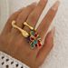 Ins Colored Pendant Tassel Design Sense Irregular Metal Ring_ipsvogv.com