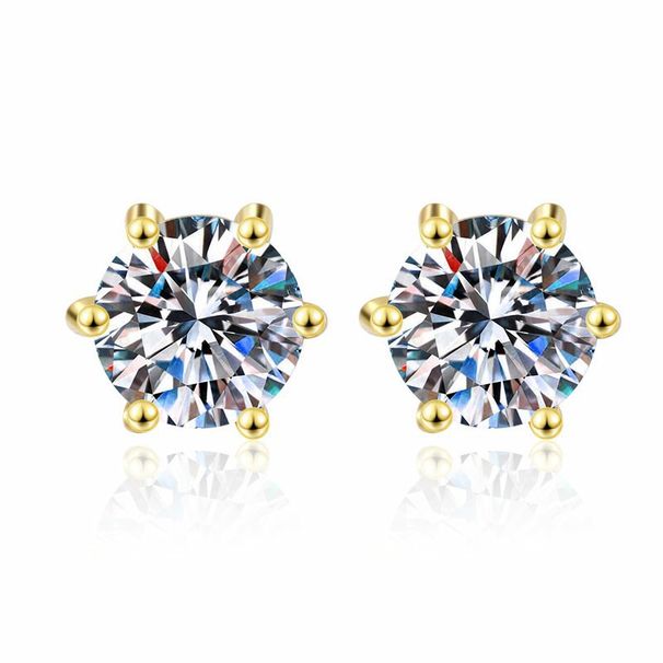 Moissanite Crown Earrings Classic Six Claw Exquisite Simple Earrings Source S925 Sterling Silver Earrings For Women_ipsvogv.com