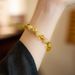 Natural 8MM Piezoelectric Yellow For Women Blonde Hair, Crystal Gold And Jade, Full Hall Bracelet With Chinese Style_ipsvogv.com