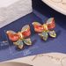 Patek Colorful Oil Drop Earrings Antique Oil Painting New Chinese Flower Earrings Niche Versatile Accessories High End_ipsvogv.com
