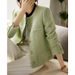 Women's Clothing Wool tweed autumn short candy green tops _ipsvogv.com