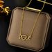 New 520 Dynamic Titanium Steel Necklace Women's Fashion Valentine's Day Love Letter Pendant Heartbeat Collar Chain_ipsvogv.com