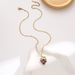 French Necklace Female Sen Midsummer Grape Zircon Necklace Titanium Steel Lock Bone Chain Jewelry_ipsvogv.com