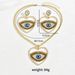 American hip-hop style earring necklace set, personalized devil's eye, niche long collarbone chain set_ipsvogv.com