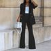Women's Elegant Streetwear Solid Color Polyester Blazer Suits_ipsvogv.com