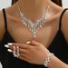 2025 Claw Rhinestone Earrings Bracelet Set Dress Evening Necklace Clavicle Chain Accessories_ipsvogv.com