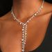 Hot Selling Rhinestone Studded Y-shaped For Women, Fashionable Crystal Sparkling Tassel Necklace Jewelry Choker_ipsvogv.com