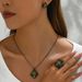 Niche jewelry set, versatile Japanese and Korean style, irregular zircon inlaid design, ears necklace, index finger_ipsvogv.com