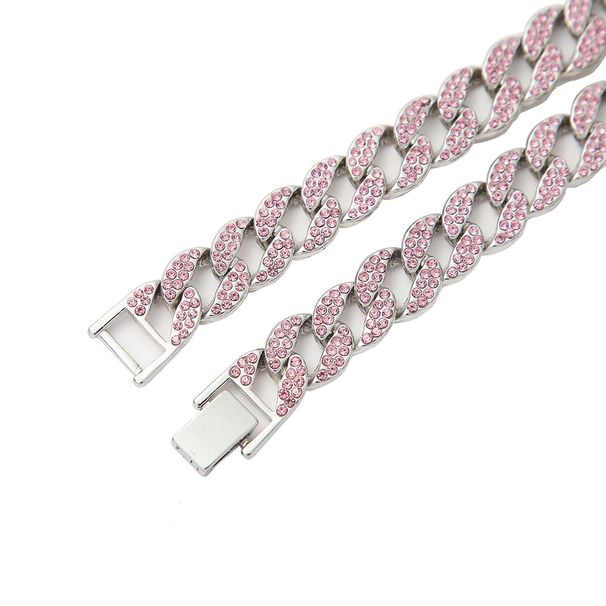 15MM Korean Pink Light Luxury Versatile Simple Men's Cuban 2022 Fashion Trend Ins Style Necklace_ipsvogv.com
