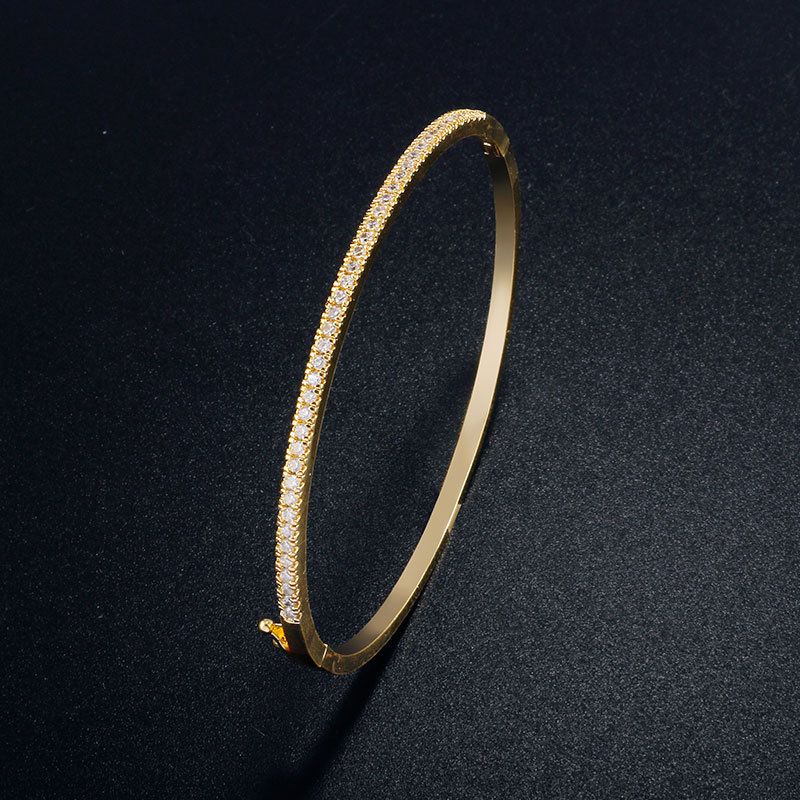 Women's Jewelry Platinum Plated Bracelet Women Inlaid AAA Zircon Simple Open Hand Jewelry Women_ipsvogv.com