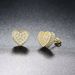 Unisex Jewelry Fashion popular full diamond heart shaped earrings for men and women, micro inlaid zircon gold plated hip hop earrings_ipsvogv.com