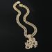 Wind exaggeration full diamond letter pendant necklace jewelry trend men's Cuban bone chain accessories_ipsvogv.com