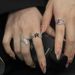 niche Design: Moon Star Sun New Full Diamond Zircon Open Ring, Light Luxury Feather Personalized Fashion Versatile Ring Design: ,_ipsvogv.com