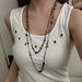 Retro Hot Girl Distressed Long Double Chain Necklace Bohemian Ethnic Style Colorful Flower Beaded Sweater Chain_ipsvogv.com