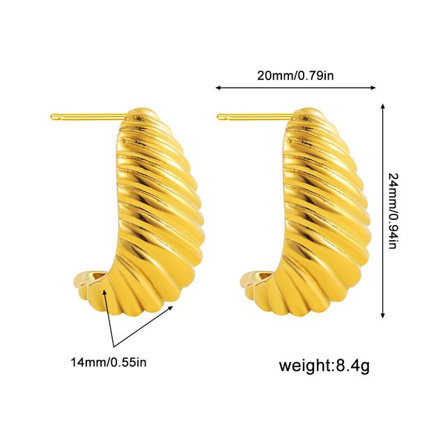 Unisex Earrings Personalized Niche Exaggerated Crescent Design Thread Earrings Simple Plain Hoop Earrings_ipsvogv.com