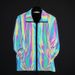 Men's Clothing colorful reflective lapel jacket nightclub trend colorful luminous windbreaker outdoor leisure workwear jacket_ipsvogv.com