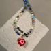 Women's Jewelry Set Fashion Sweet And Cool Style Colorful Beaded Necklace Red Love Retro Glass Pendant Clavicle Necklace Female New Accessories_ipsvogv.com