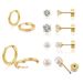 Women’s Jewelry Set Fashion Real Gold Brass Electroplating Fashionable Simple Versatile Pearl Ear Bone Stud Earring Combination Set_ipsvogv.com