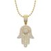 Women's Jewelry Retro Palm Pendant Hip Hop Trend Inlaid Zircon Couple Necklace_ipsvogv.com