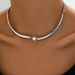 Women's necklace with niche design, geometric curved hook string, pearl collarbone versatile long neck chain, women's_ipsvogv.com