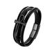 Hot selling multi-layer woven leather cross stainless bracelet, men's titanium steel bracelet_ipsvogv.com
