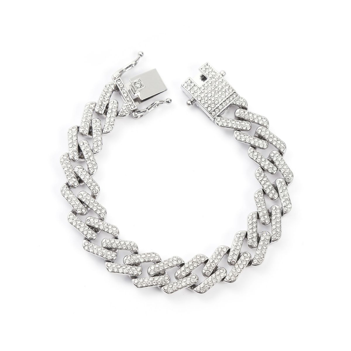 Unisex DIY Hardware Jewelry 13mm Full Diamond Cuban Chain Necklace Diamond Hiphop Hip Hop Necklace For Men And Women_ipsvogv.com