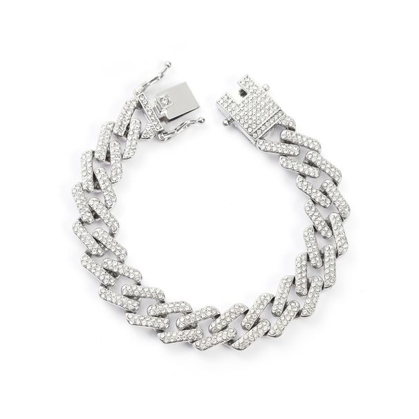 Unisex DIY Hardware Jewelry 13mm Full Diamond Cuban Chain Necklace Diamond Hiphop Hip Hop Necklace For Men And Women_ipsvogv.com