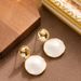 French Style Light Luxury Fashionable Enamel Drop Glaze Morandi Color Earrings, Versatile Women's Temperament, High-end_ipsvogv.com