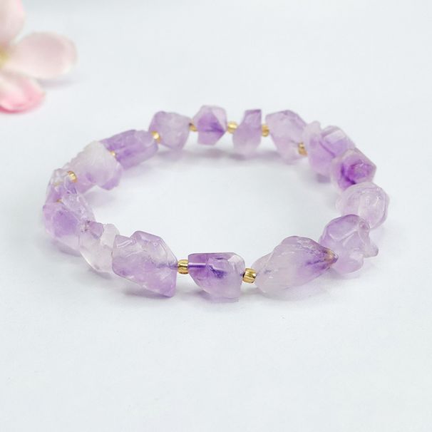 Irregular Natural Amethyst Bracelet For Women Good Luck String Jewelry_ipsvogv.com