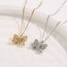 2023 New Titanium Steel Necklace, Women's Full Diamond Bow Knot, Light Luxury Feeling, Minor Insights, Cold Wind_ipsvogv.com