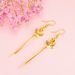 Vietnamese Sand Gold Long Flower Tassel Earhook Ethnic Style Women's Earrings Jewelry_ipsvogv.com