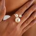 fashion Ring, Three Pearl Metal Base Rings, French Creative Ring Trend Joint Ring_ipsvogv.com