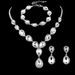 Crystal Rhinestone Bridal Jewelry Set - Necklace, Earrings & Bracelet (3-Piece, High-End Wedding Collection)_ipsvogv.com
