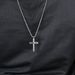Simple curved titanium steel cross necklace neutral cold style men and women wear pendant stainless steel pendant_ipsvogv.com