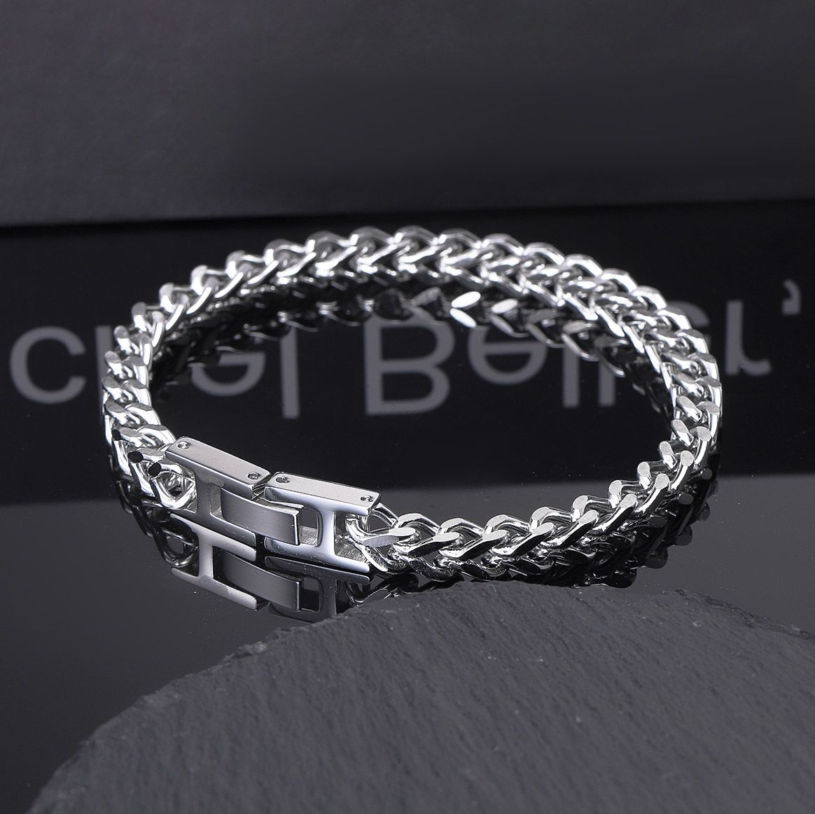 Summer New Hippo Stainless Steel Hip-Hop Men's Cuban Chain Dominant Folding Clasp Franco Bracelet_ipsvogv.com