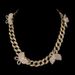 Women’s Jewelry Set Fashion Double Layer Cuban Necklace Personality Exaggerated Full Diamond Big Butterfly Necklace Thick Chain Sweater Chain Female_ipsvogv.com