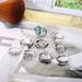 New Moon Lotus Elephant Turquoise 9-piece Joint Ring Set_ipsvogv.com