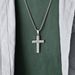 Hammered titanium steel cross necklace irregular hand hammered neutral cold style wear pendant_ipsvogv.com