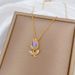 】 Colorful 【 Tulip Light Luxury Charm Gorgeous Full Diamond Necklace Women's Versatile Clavicle Titanium Steel Chain 【 】_ipsvogv.com