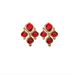 Antique New Year red earrings with tassels, long grand and luxurious women's earrings, silver needles_ipsvogv.com
