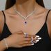 Women’s Jewelry Set Fashion Necklace Bracelet Ring Ring Set Bridal Jewelry Zircon Earrings Four Piece Dress_ipsvogv.com