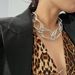 Exaggerated Hip-hop Smooth Matte Necklace With Punk Alloy Thick Chain Accessories For Women_ipsvogv.com